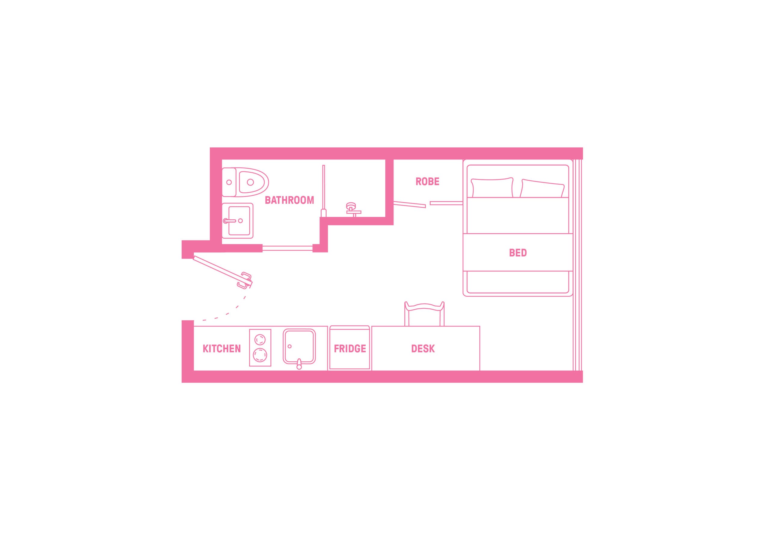 King single bed apartment