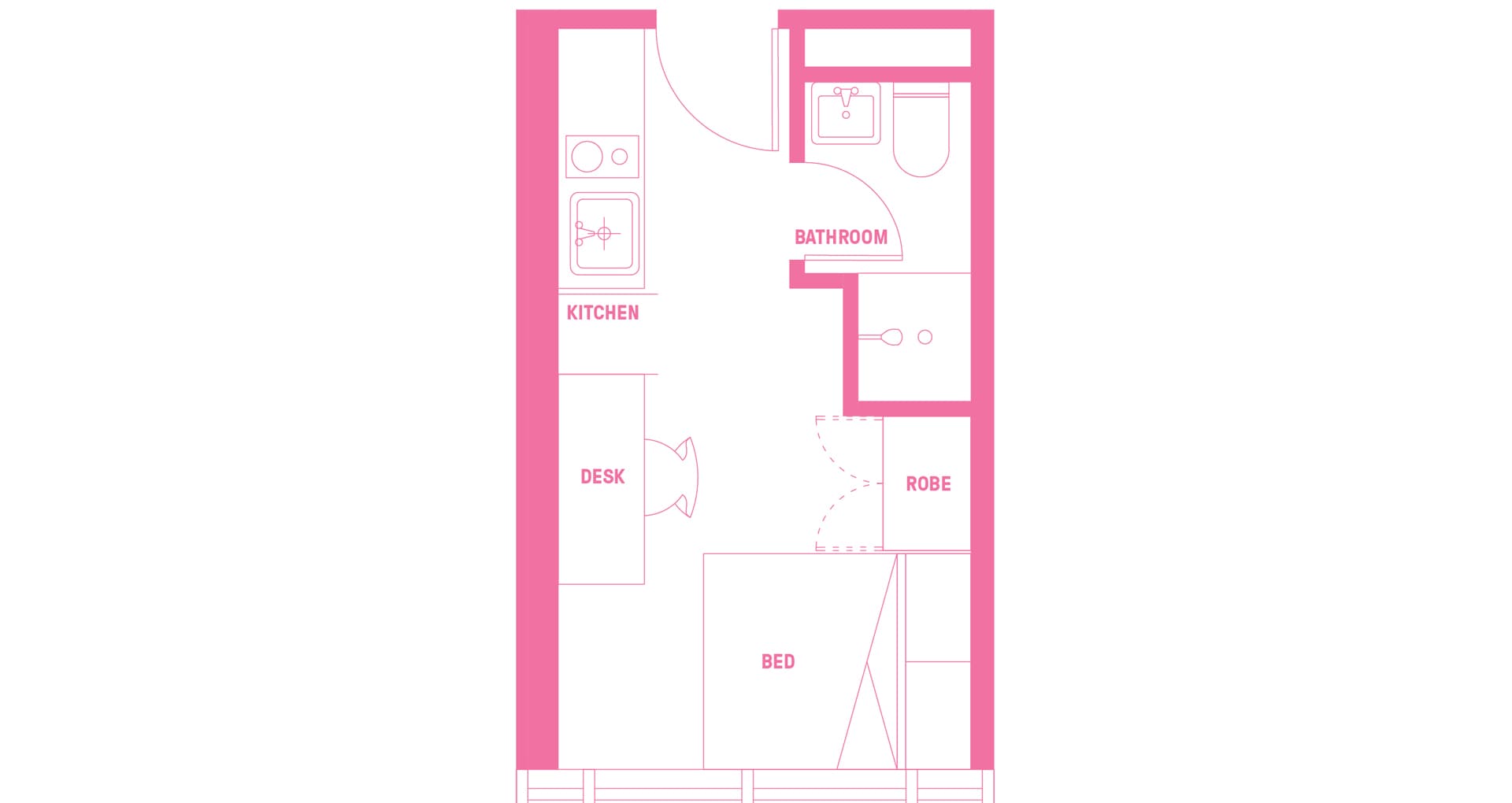 King single bed apartment